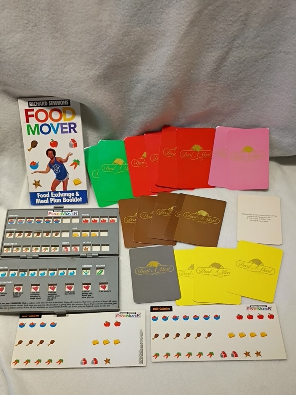 Vintage Richard Simmons Food Mover / Deal-a-Meal Weight-loss Meal Planning Set